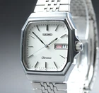 Vintage 1981 [N MINT] Seiko Chronos 5H23-5100 White Tank Qz Men's Watch JAPAN