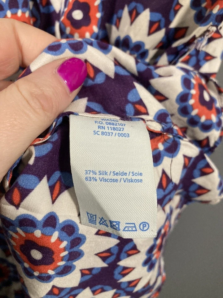 Top MEZCLA SEDA SUELO - Talla UK10 - Floral - Excelente Estado - Para mujer Foto 3 de 4