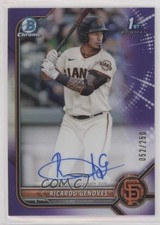 2022 Bowman Chrome Prospect Purple Refractor 52/250 Ricardo Genoves Auto 9hx