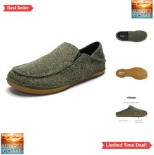 Men Wool-Blend Knit Slippers 2 in 1 Shoe Slide Drop-In Heel Dusty Olive