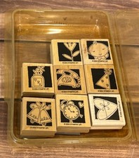 2004 STAMPIN' UP OCCASIONALLY Wood Mounted Rubber Stamp set of 8 LOVE HEART