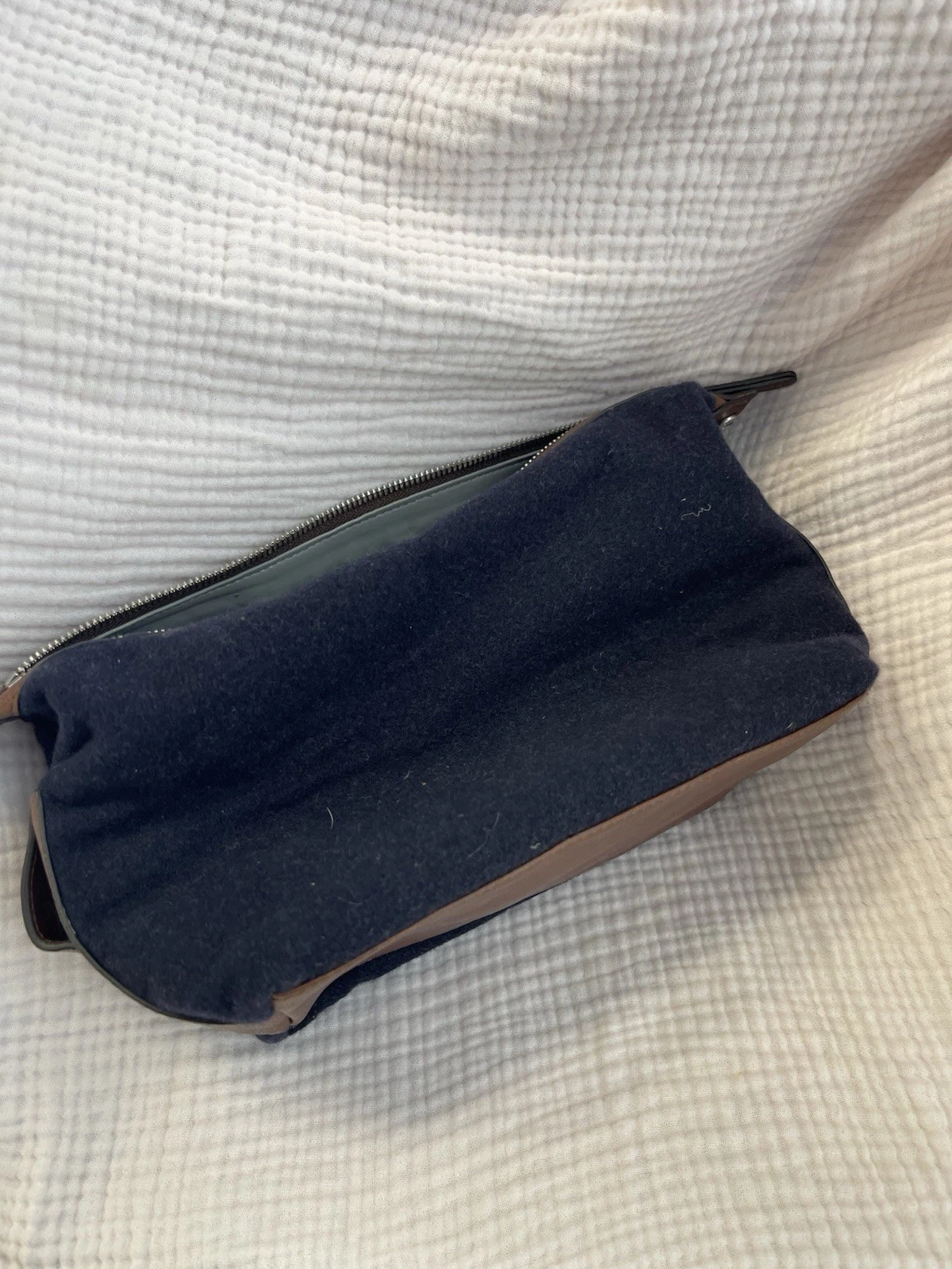 Brunello Cucinelli — Brunello Cucinelli Wool Blue Toiletry Bag Men's