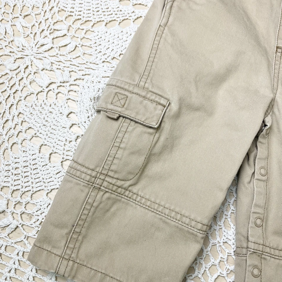 Mono de bolsillo de carga de fútbol caqui vintage Y2K Gymboree bebé niño 12-18 meses Foto 3 de 4