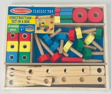 Melissa & Doug Wooden Construction Building Set in a box Sealed Toy 48 piece $30