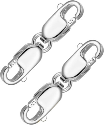 925 Sterling Silver Double Lobster Clasp Bracelet Extender Necklace Clasps and C