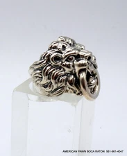 King Baby Studio Lion Head Ring Sterling Silver 925  Size 7