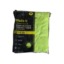 New Walls 2pk Working Mans HI-VIS YELLOW Pocket Tees Short Sleeve T-Shirts Sz M