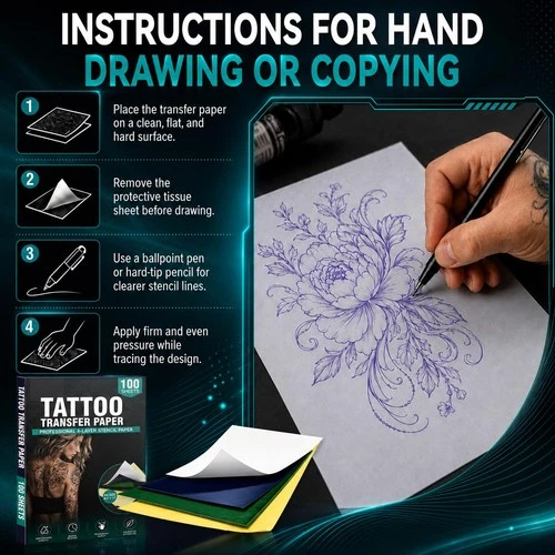Clennaner Tattoo Transfer Paper, 8.5x11 Thermal Stencil image 8