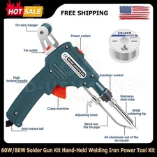 60W 110V Fast Heat up Electric Soldering Iron Kit Welding Tool Solder Gun DIY US