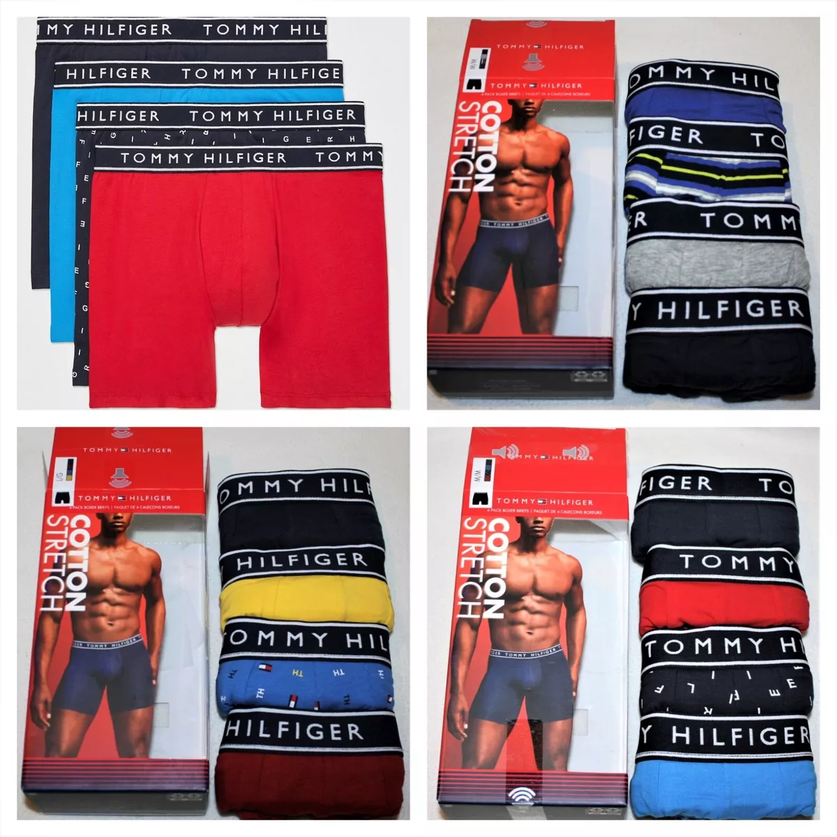 4 TOMMY HILFIGER Boxer Briefs COTTON STRETCH PACK Underwear $45.00 NWT