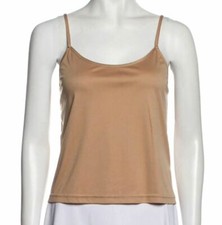 $50 Michael Kors Women's Brown Scoop Neck Spaghetti Strap Camisole Top Size S