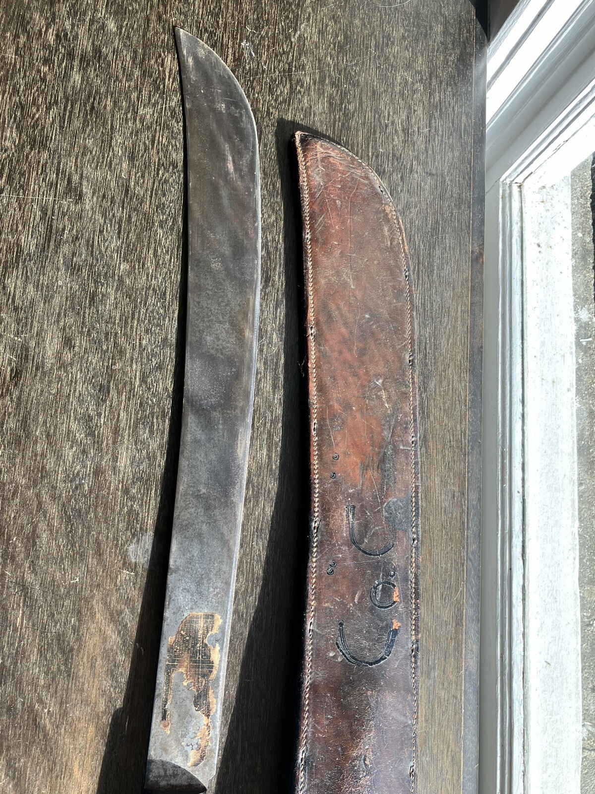 1942 Collins Legitimus WWII Machete W/1942 Milwaukee Saddlery Sheath