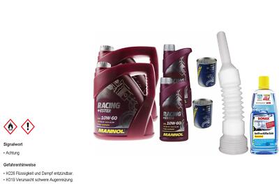 10L MANNOL Motoröl SAE 10W-60 RACING+ESTER inkl. Additiv Auslaufschlauch