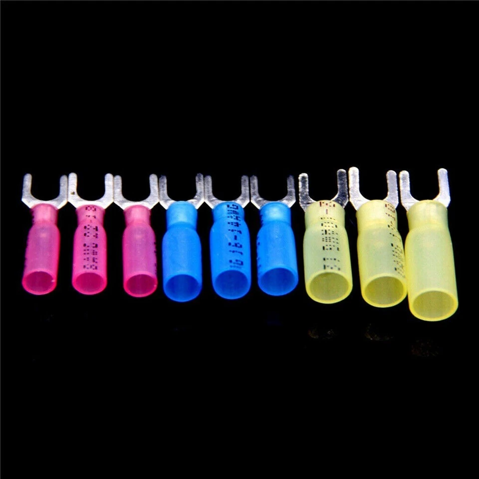 120PCS Insulated Electrical Heat Shrink Fork Wire Spade Crimp Terminal Connector - Image 3 of 4