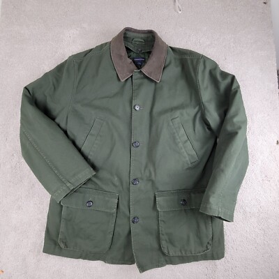 Vintage Lands End Men's Coat 2XL Canvas Barn Chore Jacket Plaid