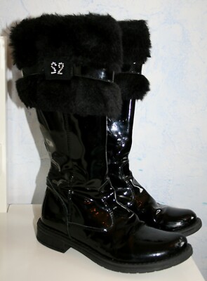 Ƹ̵̡Ӝ̵̨̄Ʒ Step2Wo Stiefel Mädchen Lack Lackstiefel Schwarz Festlich Gr 30