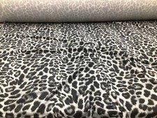 Printed Liverpool Textured Fabric Stretch Gray Black Cheetah Animal Print 1N30