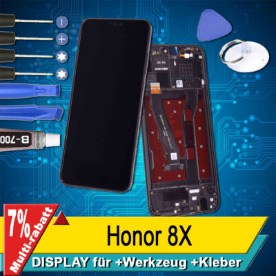 Display Für Huawei Honor 8x Komplettes Bildschirm Lcd Touch Rahmen Schwarz +