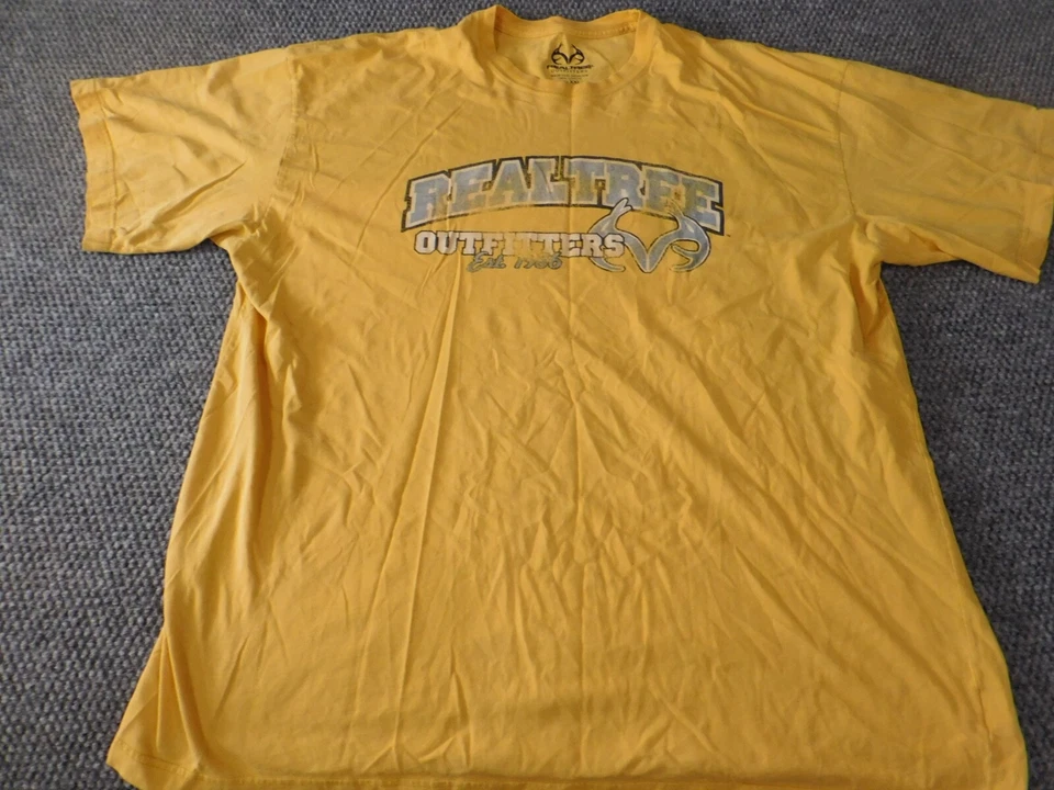 Realtree Hombre Camisa 2XL XXL Amarillo Logo Gráfico Clásico Foto 3 de 4
