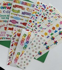 HUGE Lot Mrs. Grossman's ASSTD Birthday  Colorful Stickers 10 Sticker Strips
