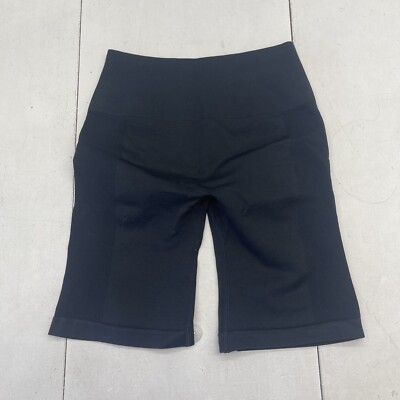 Aurola Black Ruched Back Workout Biker Shorts Women's Size XS