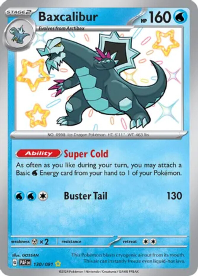 1x Baxcalibur - 130/091 - Shiny Rare NM-Mint Pokemon SV04.5 - Paldean Fates
