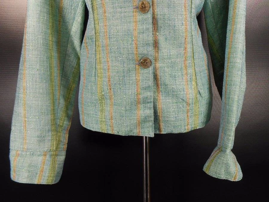 Beautiful Women's Medium Coldwater Creek Striped Thin Tweed Fitted Lined Blazer Foto 3 de 4