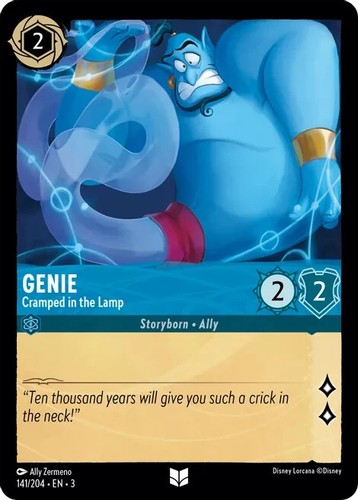 GENIE - SATISFIED DRAGON 189/204 C LORCANA COLD FOIL NM 8