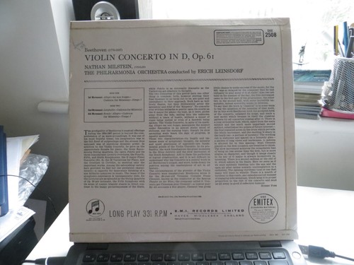 SAX 2508 BEETHOVEN VIOLIN CONCERTO NATHAN MILSTEIN RED SEMI CIRCLE - Picture 2 of 5