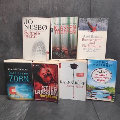 Bücher Konvolut 7 Stück | Thriller Krimis Romane | Sammlung | Brauns; Wolf; Rose