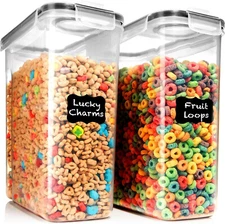 Shazo 2 Pack (6.3L / 213OZ) EXTRA Large Airtight Food Storage Cereal Containers