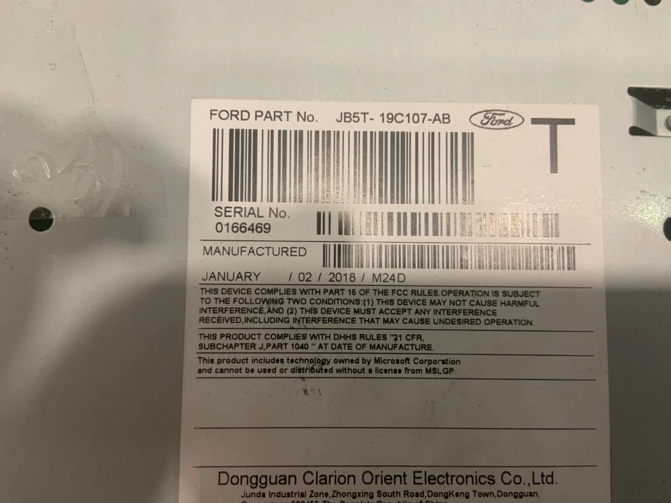  2018-2020 FORD EXPLORER AM FM CD RADIO EMPFÄNGER TEILENUMMER JB5T-19C107-AB - Bild 4 von 4