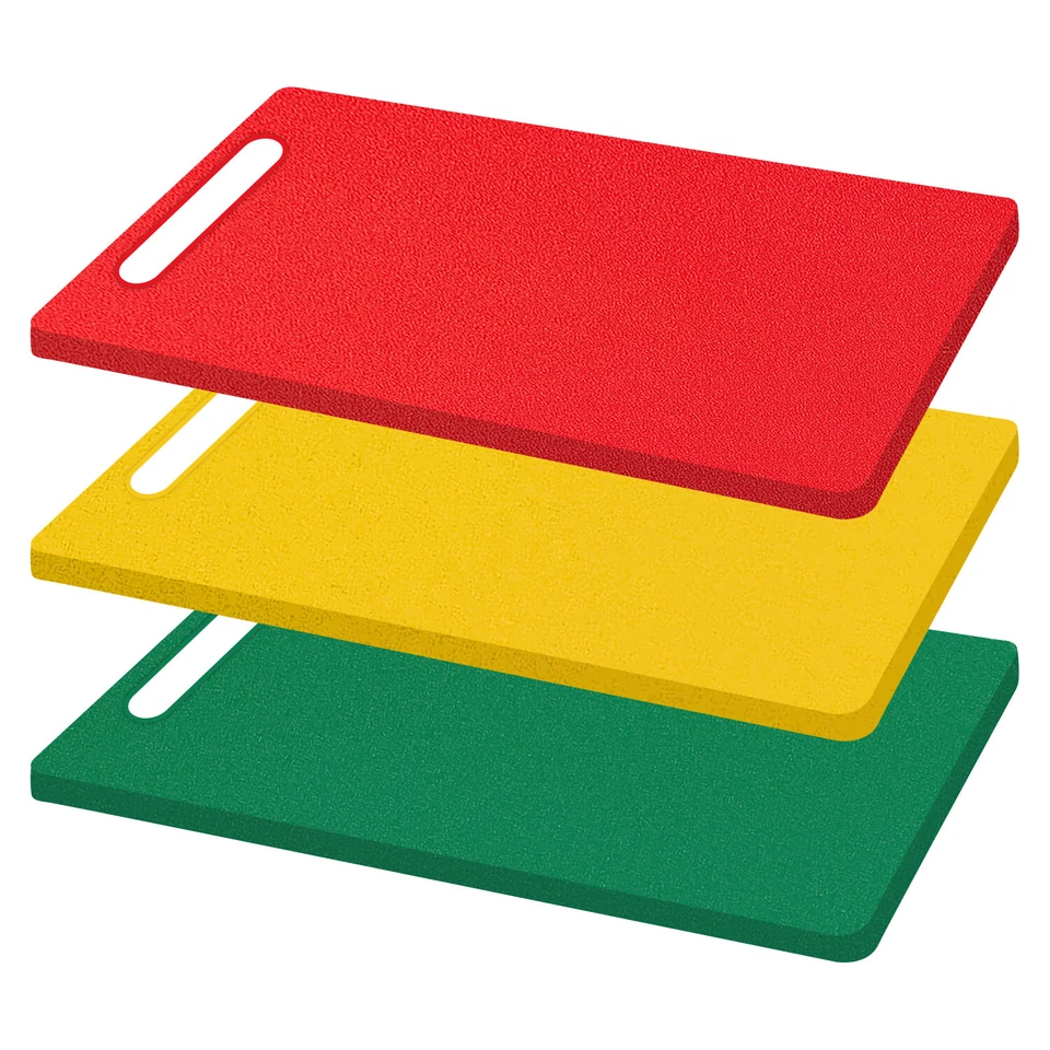 Large Colour Coded Plastic Chopping Board Set BPA-Free Kitchen Cooking Food Boar - Image 2 of 3