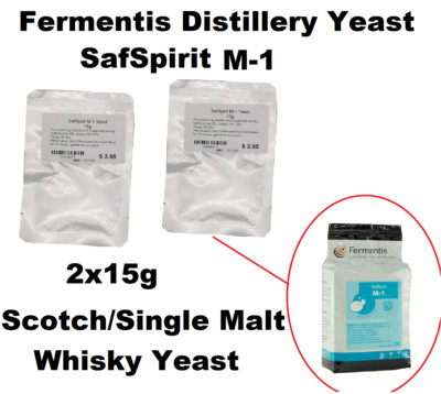 2 x 15g Repacked Fermentis SafSpirit M-1 (Malt) Whisky Yeast for 2 x 25L Brew 