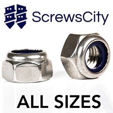 Stainless Steel A2 Nylon Insert Locking Nuts For Screws And Bolts Nyloc M3 - M12