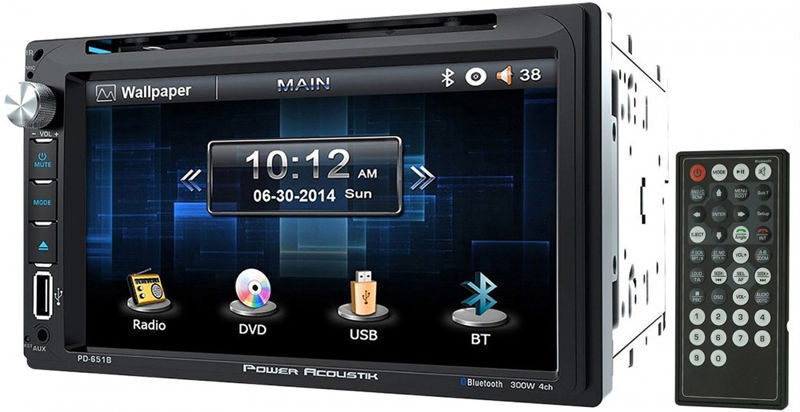 POWER ACOUSTIK PD-651B DOUBLE DIN DVD/CD PLAYER 6.5