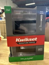 Kwikset Perth Passage Hall/Closet Door Lever 97201-122 Matte Black NEW