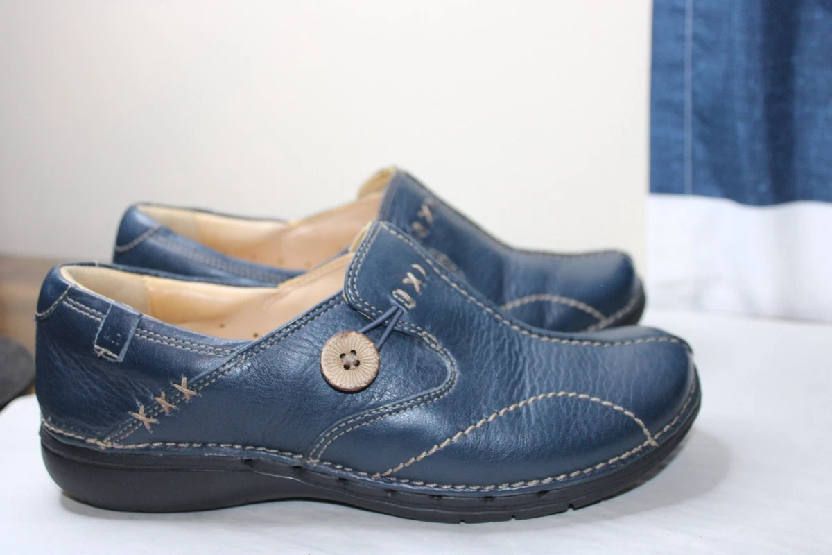 Clarks Blue Low (1-1.9 in) Heel Height Comfort Shoes for 
