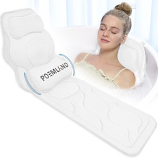 Full Body Bath Pillow for Tub Extra Long Thick Tub Pillow w/ Head Back  Lumbar