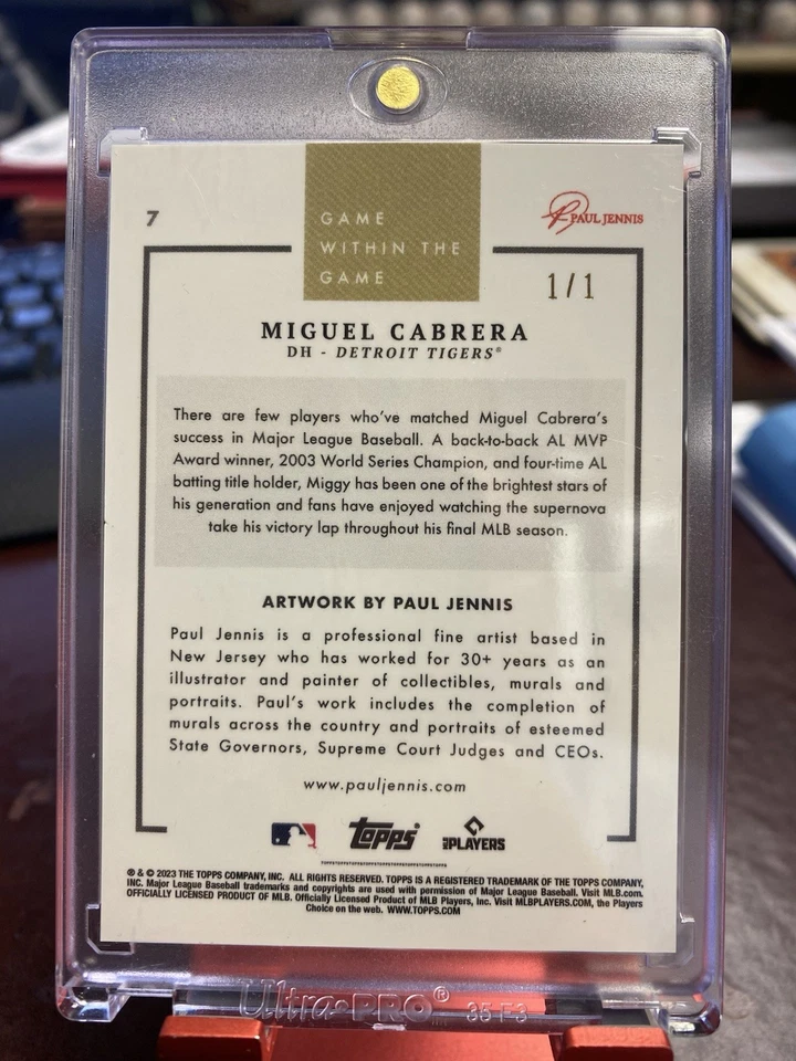 2023 Topps Game within the Game #7 Miguel Cabrera Parallel 1/1 Gold Foil! - Image 3 of 4