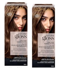 (Pack) L'Oreal Paris Le Color One Step Hair Toning Gloss Rich Brunette 4oz