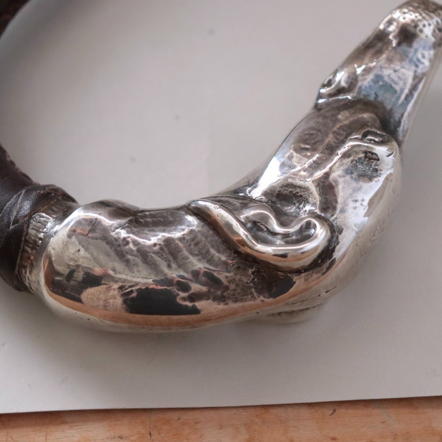 Solid Silver Greyhound Dog Cane Walking Stick Vtg… - image 23