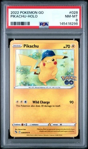 2022 POKEMON GO #028 PIKACHU-HOLO PSA 8