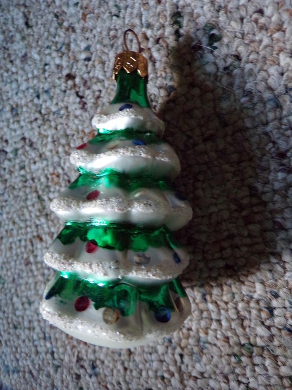 Vintage Glass Christmas Ornament Christmas Tree Colorful Poland