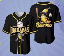 Collection Savannah Bananas Baseball Jersey Team AOP 3D Black BTT396