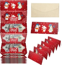 Linelglobal Christmas Cash Gift Envelope 11-Slot Money Holder with Greenting Car