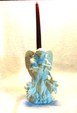 PartyLite ANGEL OF LIGHT White Bisque Candle Holder 8"  Vintage