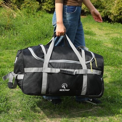 REDCAMP 120L extra große Reisetasche mit Rollen faltbare Reisetasche mit Rollen - schwarz