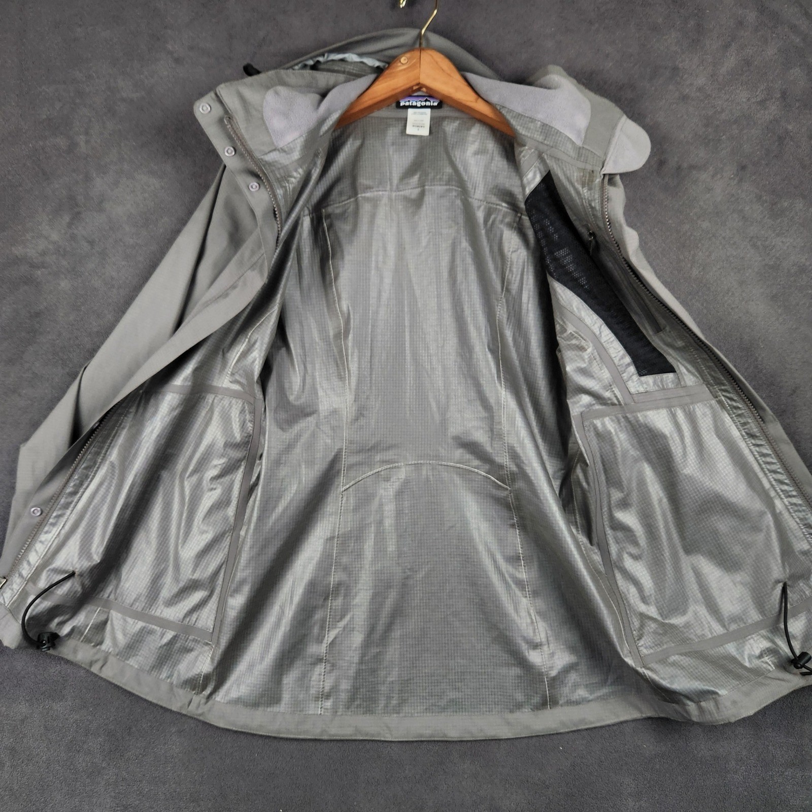 Patagonia All Time Shell Jacket Womens Small Gray Rain Coat Waterproof 27185 thumbnail 5