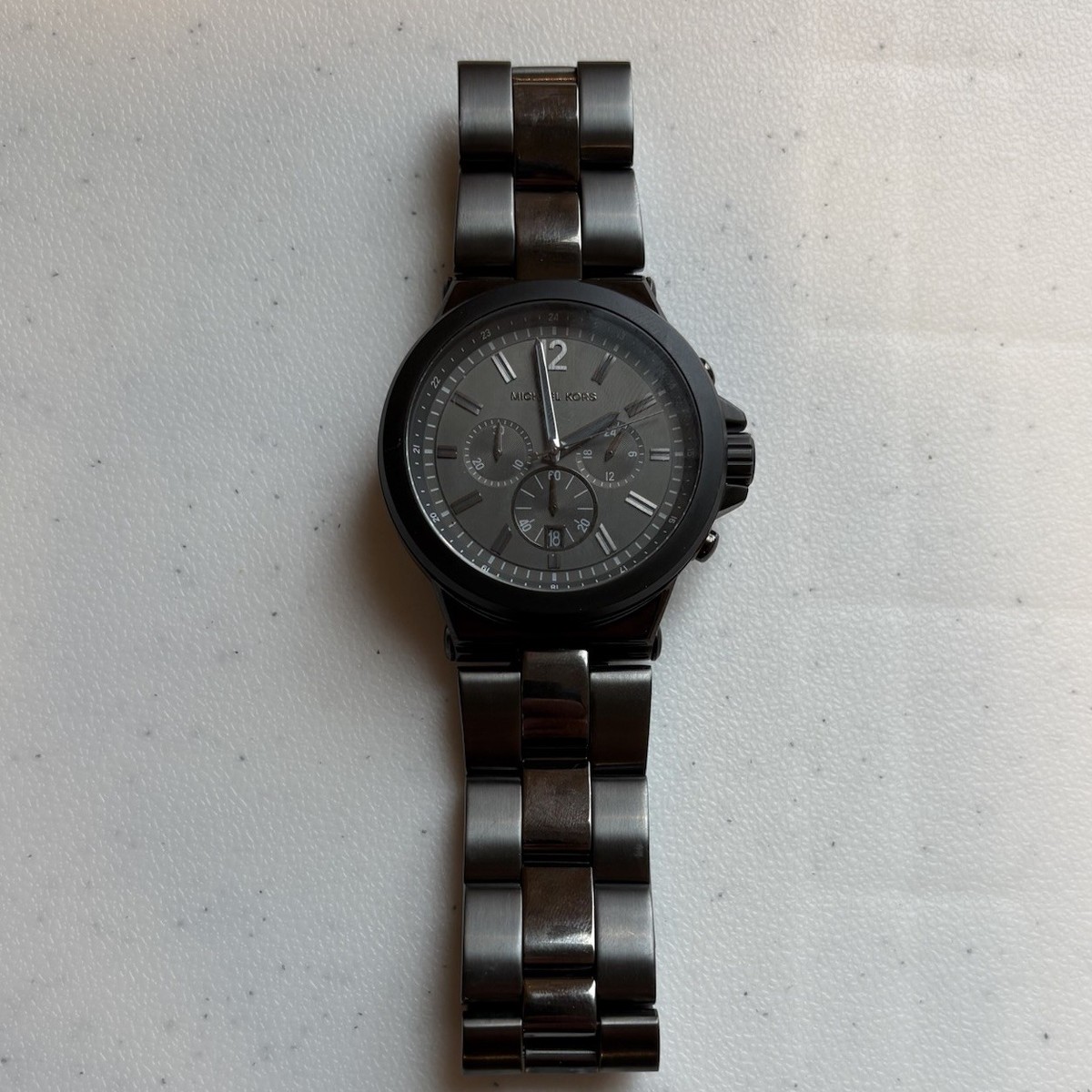 Michael Kors Watch Mk-8205 Dylan Gunmetal Black Chronograph New